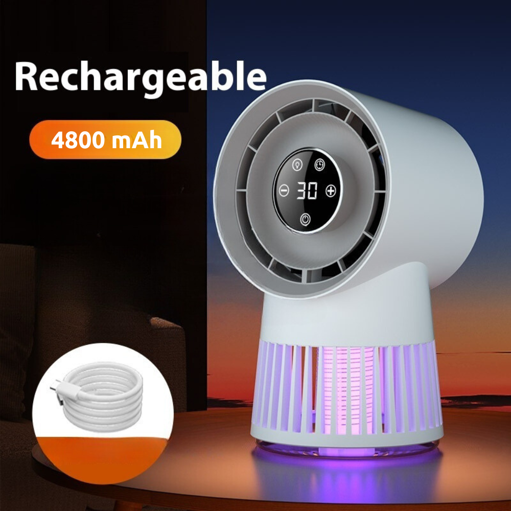 BreezeLight Duo – Ventilateur 2-en-1 Anti-Moustiques & Veilleuse | Rechargeable USB