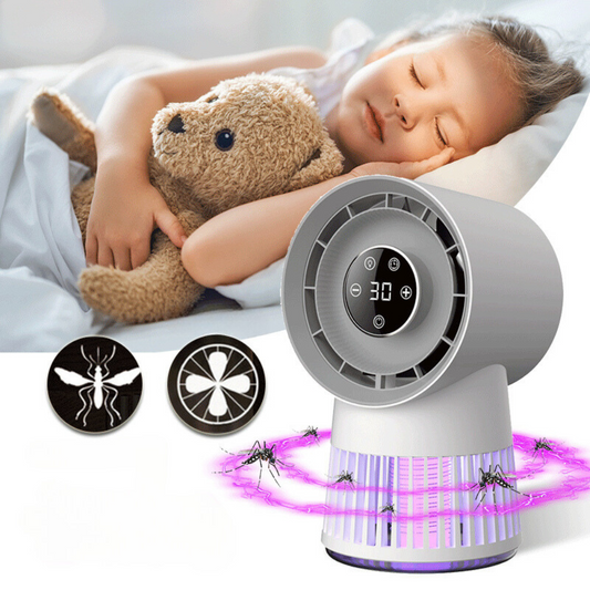 BreezeLight Duo – Ventilateur 2-en-1 Anti-Moustiques & Veilleuse | Rechargeable USB
