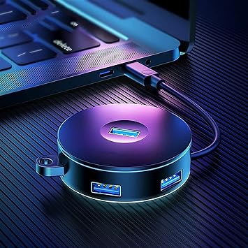 RoundHub – Hub USB Compact & Élégant | Connectez Tout en Un Instant