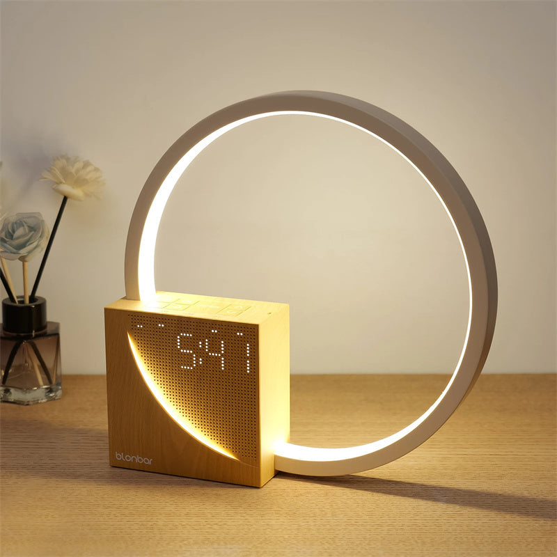 Touch&Lumi – Lampe Tactile Multifonction | Réveil Doux, Horloge & Sons Naturels