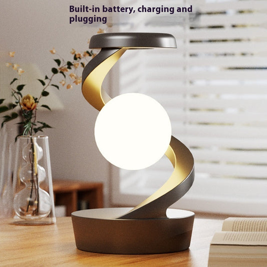 LuneLumineuse – Lampe de Bureau Lune Rotative | Éclairage & Charge Sans Fil Intégrée