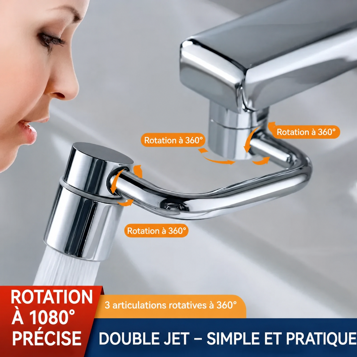 Embout de robinet 1080° – Double jet