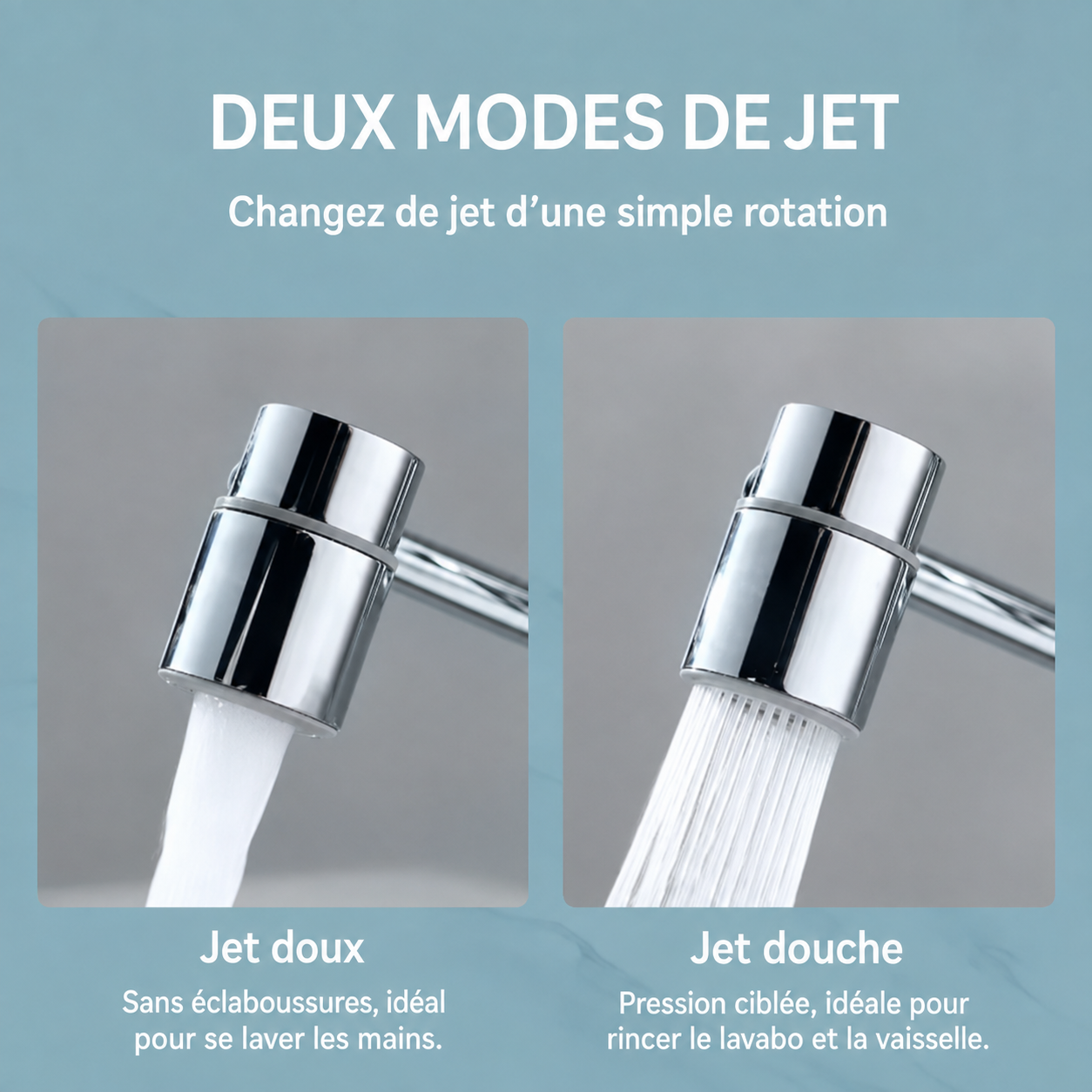Embout de robinet 1080° – Double jet