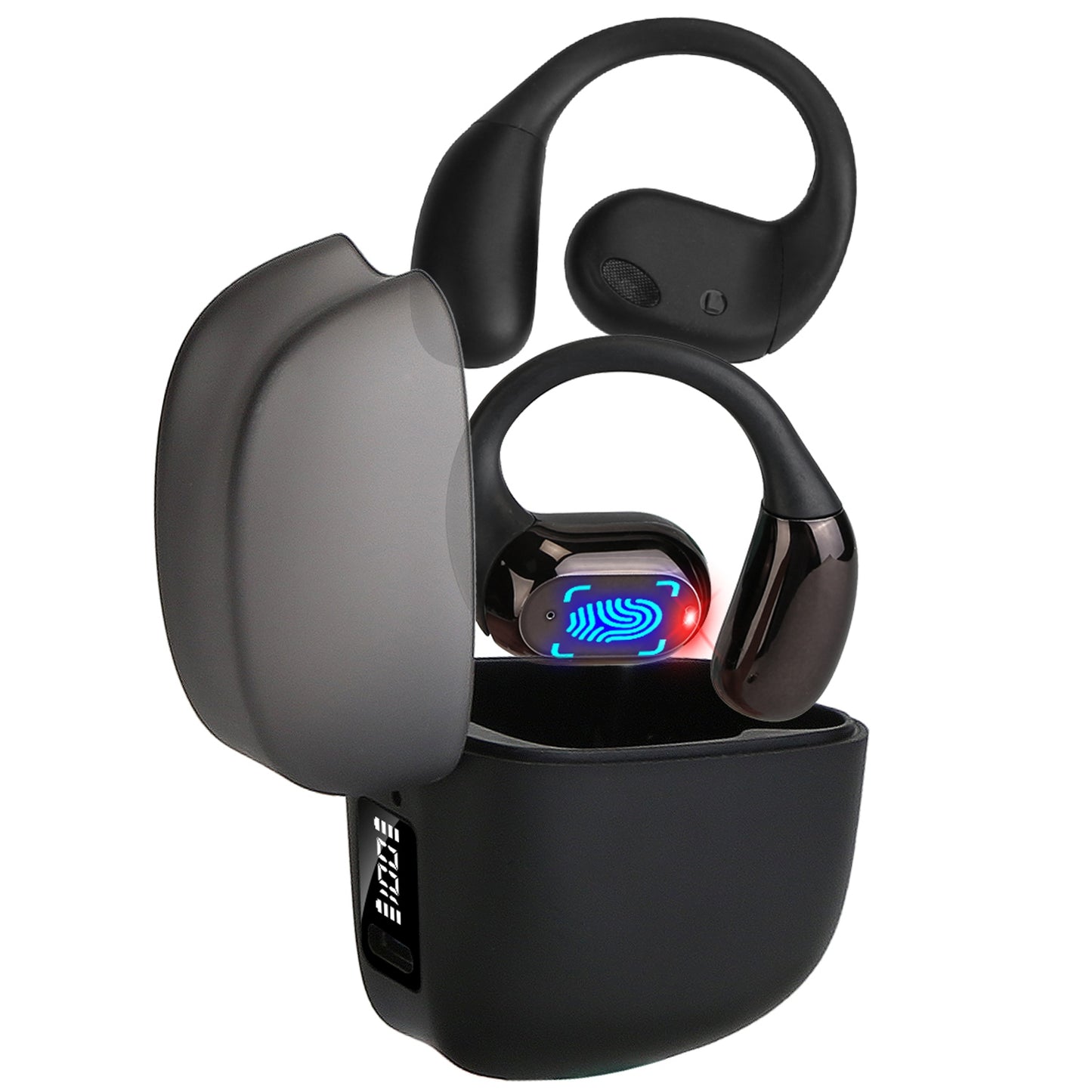 AeroClip™ Pro – contenu du pack : écouteurs, boîtier LED, câble USB-C
