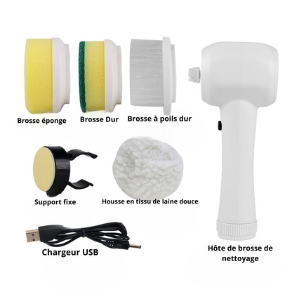 SpinX-Brosse de nettoyage électrique 4 en 1 – Épurateur rotatif sans fil pour un nettoyage sans effort