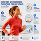 Femme running avec écouteurs AeroClip™ Pro – confort et ergonomie sport