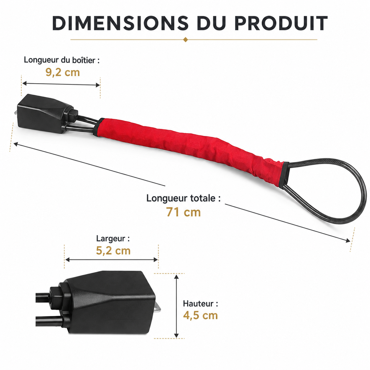 Antivol de volant à câble renforcé