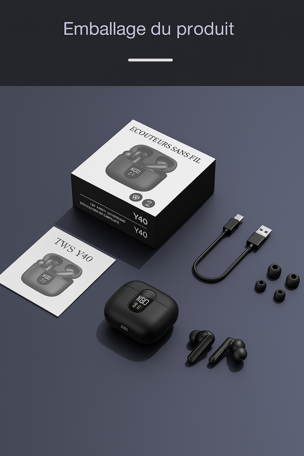 Zen40 – Écouteurs Bluetooth à Réduction de Bruit Active ANC & ENC