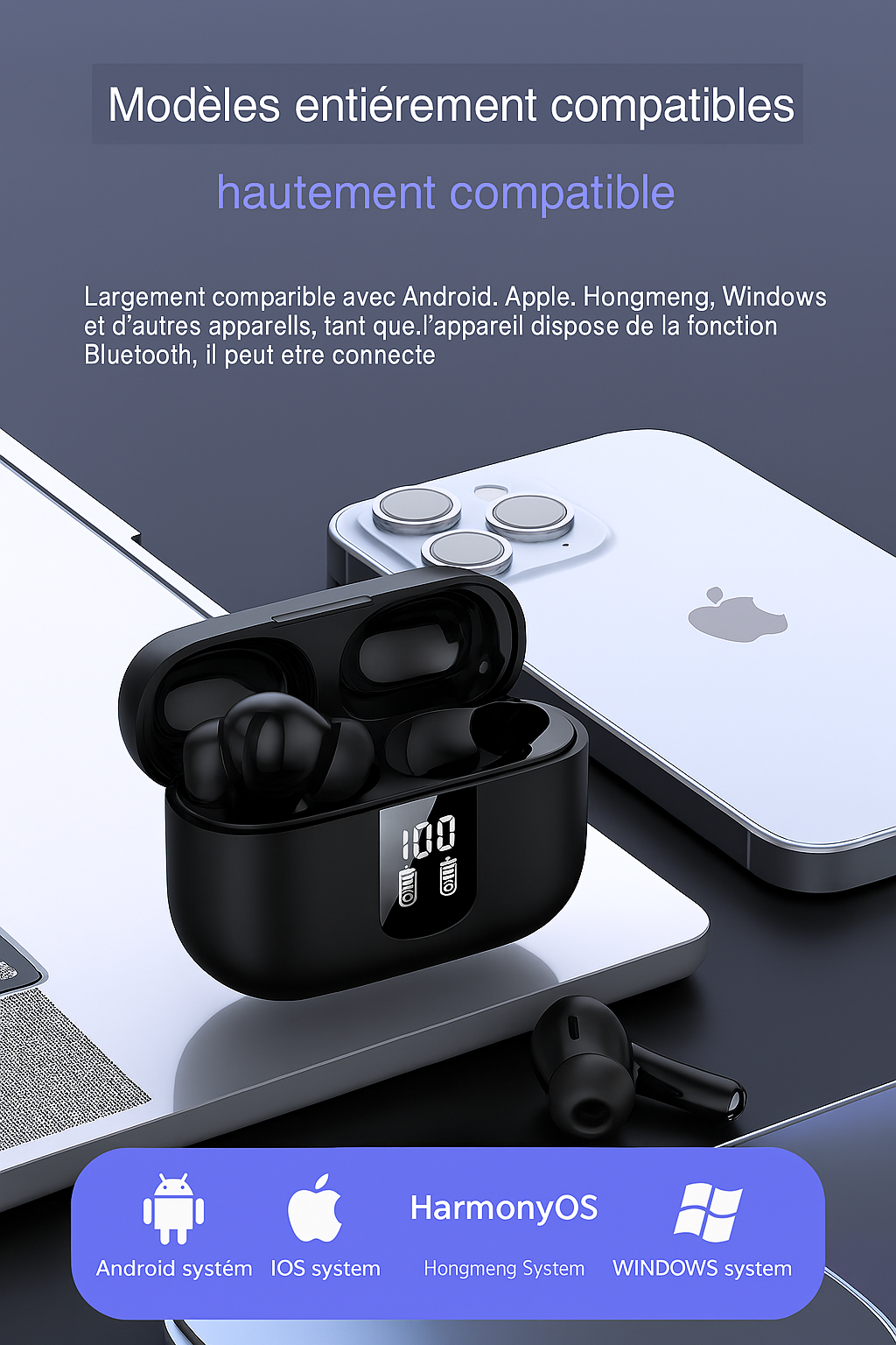 Zen40 – Écouteurs Bluetooth à Réduction de Bruit Active ANC & ENC