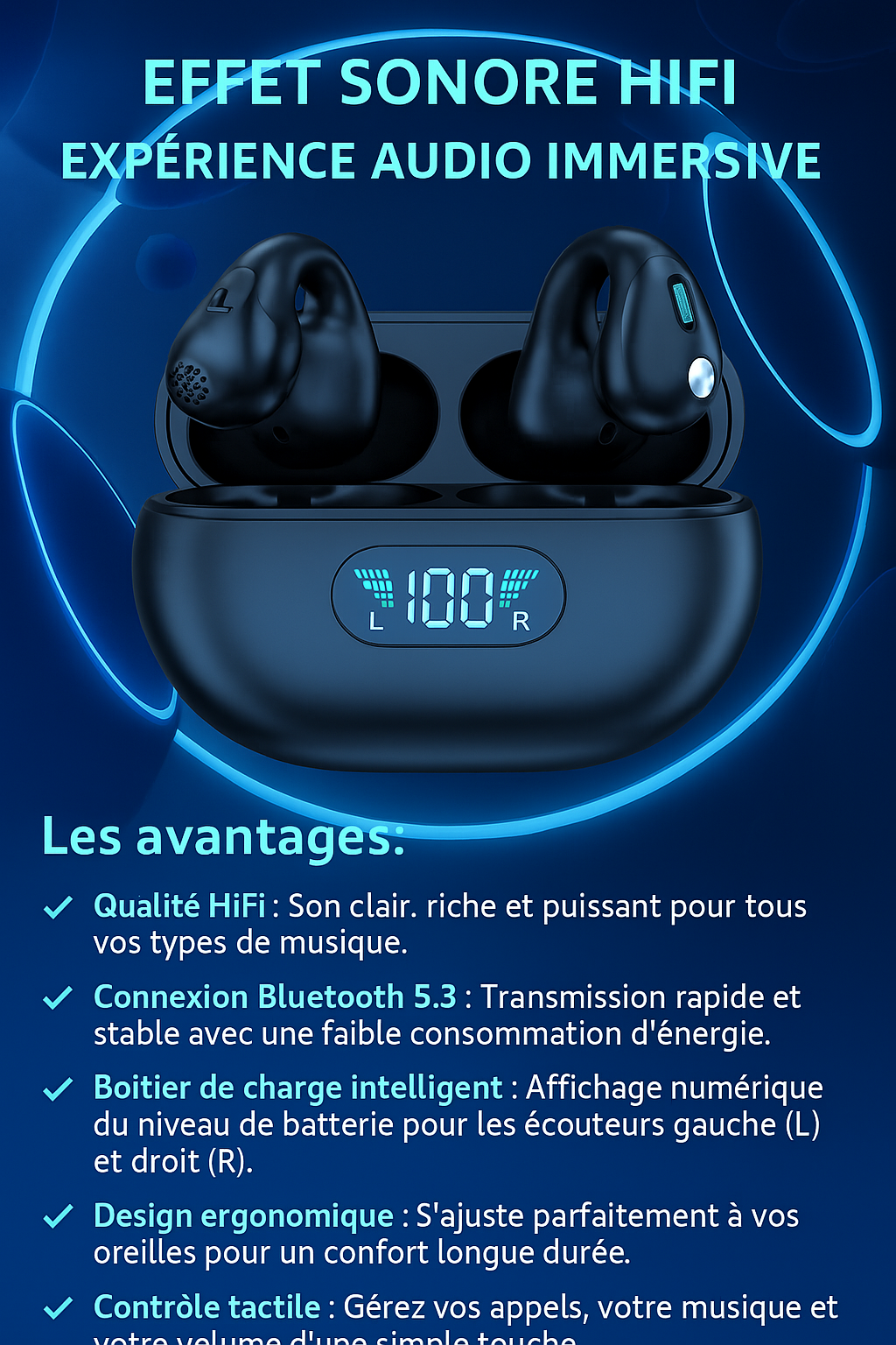 AeroClip™ | Écouteurs Bluetooth Open-Ear Sport