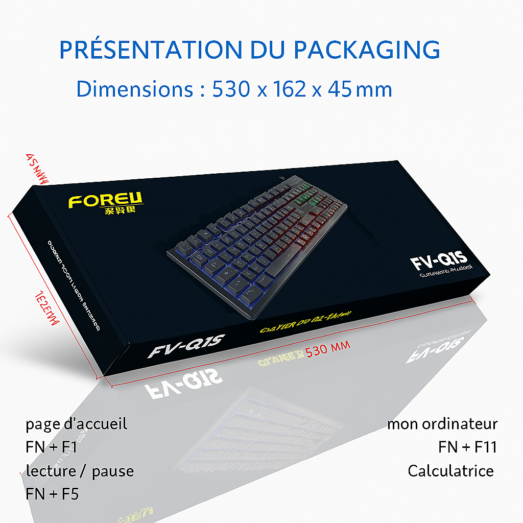 Clavier Portable 104 Touches Rétro‑Éclairé – Idéal pour Gaming & Souris de Jeu