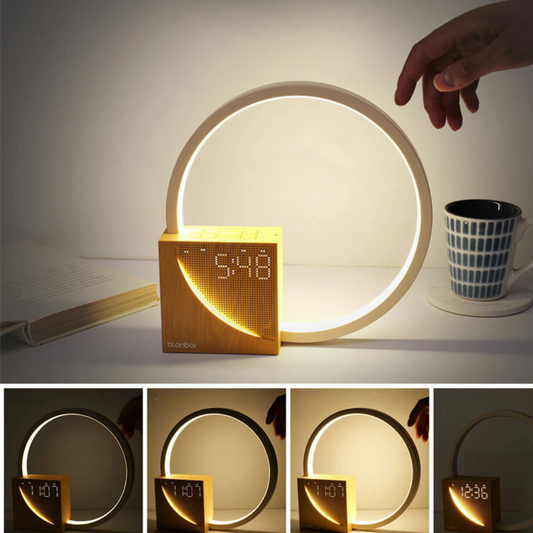 Touch&Lumi – Lampe Tactile Multifonction | Réveil Doux, Horloge & Sons Naturels