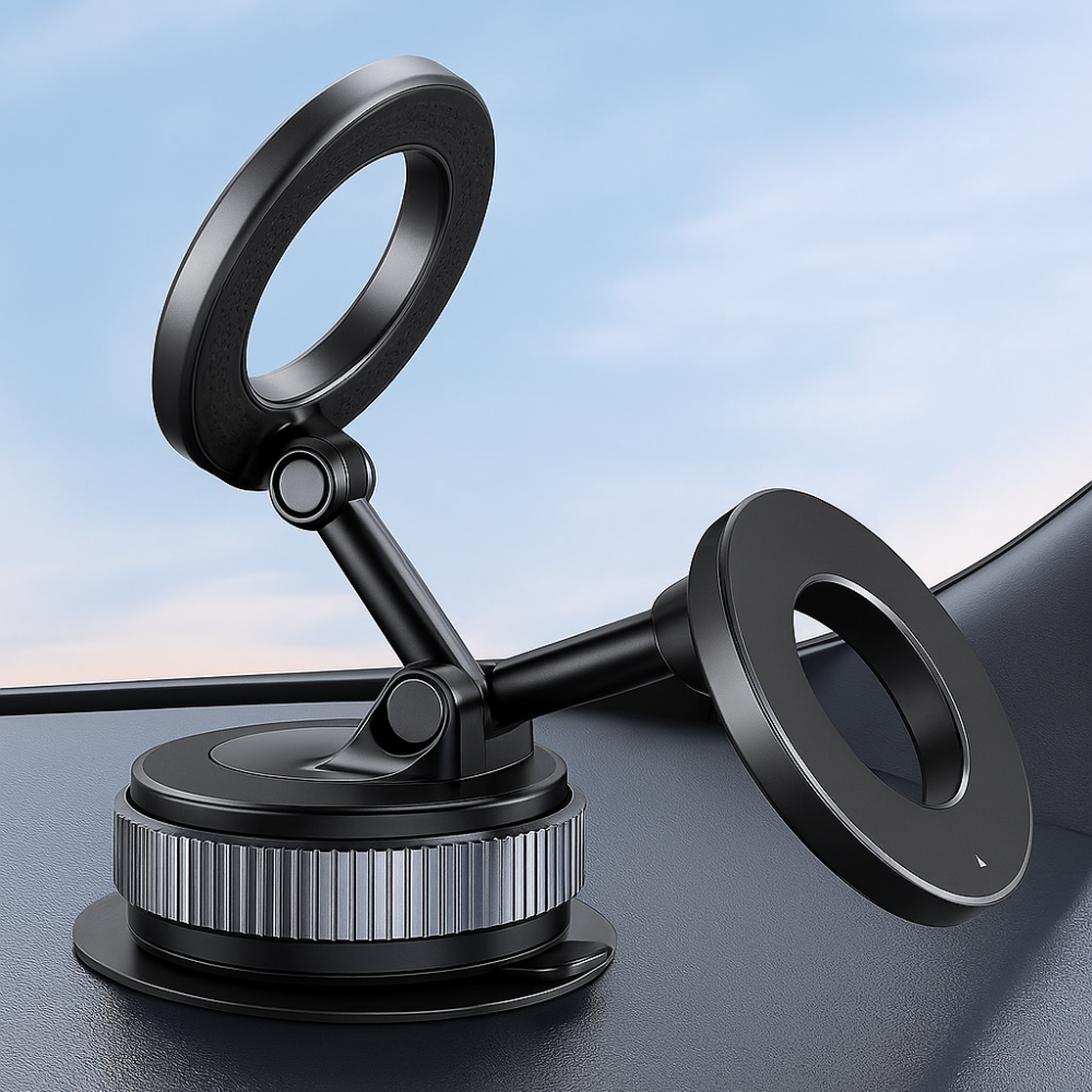 Grip360 – Support Téléphone Magnétique Voiture | Rotation 360°, Ventouse Ultra-Stable