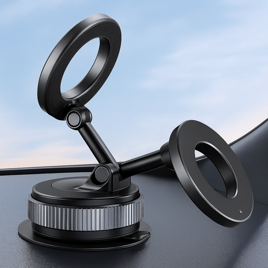 Grip360 – Support Téléphone Magnétique Voiture | Rotation 360°, Ventouse Ultra-Stable
