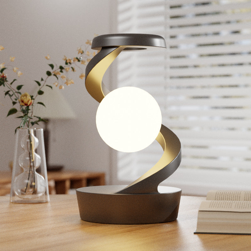 LuneLumineuse – Lampe de Bureau Lune Rotative | Éclairage & Charge Sans Fil Intégrée