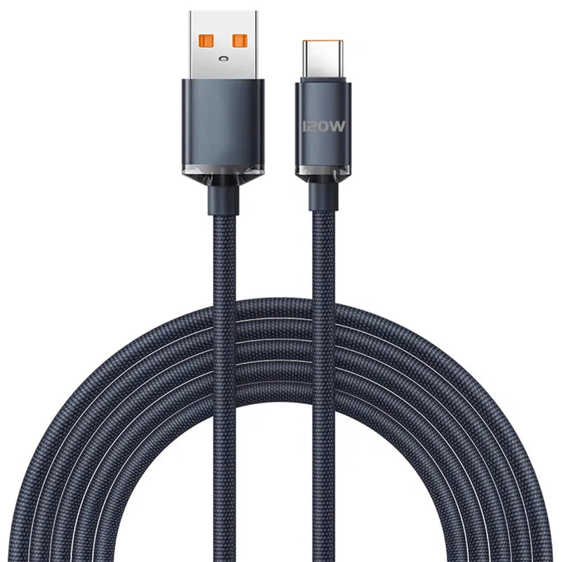 Câble tressé USB-A vers USB-C — noir — un câble par commande