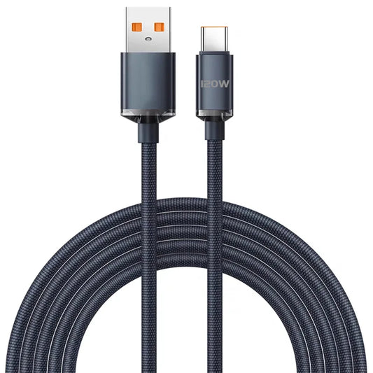 Câble tressé USB-A vers USB-C — noir — un câble par commande