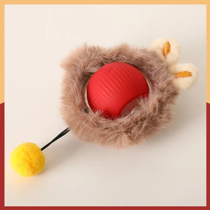 Balle interactive rechargeable verte pour chat