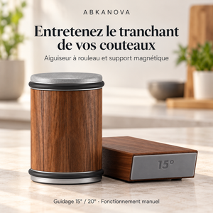 Aiguiseur de couteaux à rouleau avec support magnétique | ABKANOVA