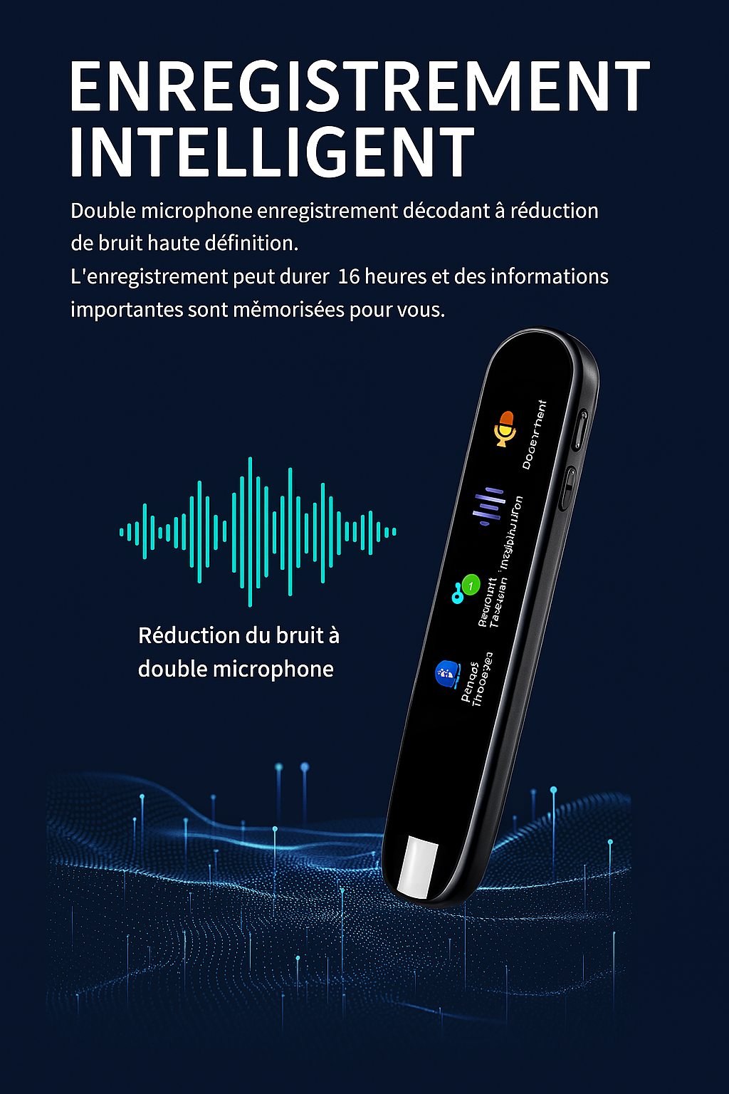 Stylo Traducteur Intelligent – 112 Langues, OCR, Hors Ligne & Wi-Fi