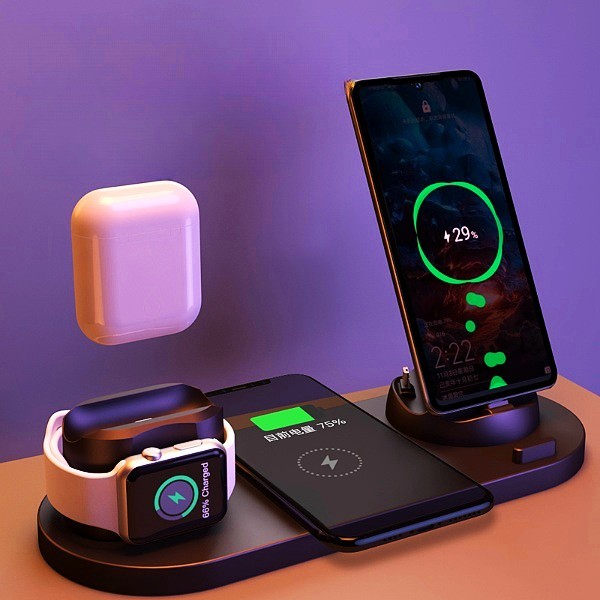 PowerDock 6-en-1 – Chargeur Sans Fil Rapide Multifonction | Tous Vos Appareils en Un Geste