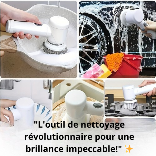 SpinX-Brosse de nettoyage électrique 4 en 1 – Épurateur rotatif sans fil pour un nettoyage sans effort