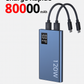 Batterie externe 80000mAh 120W, charge Super rapide, capacité suffisante 100%, chargeur de batterie Portable, affichage numérique pour iPhone Xiaomi